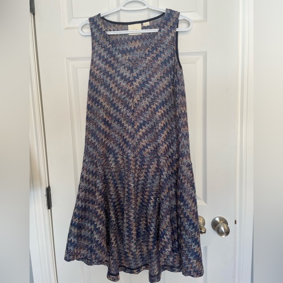 Anthropologie MAEVE Flounce Hem Chevron Knit Dress - Picture 3 of 3